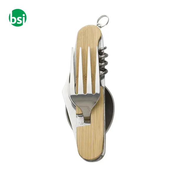 Set di posate multifunzionali in bamboo Ainsley -  6