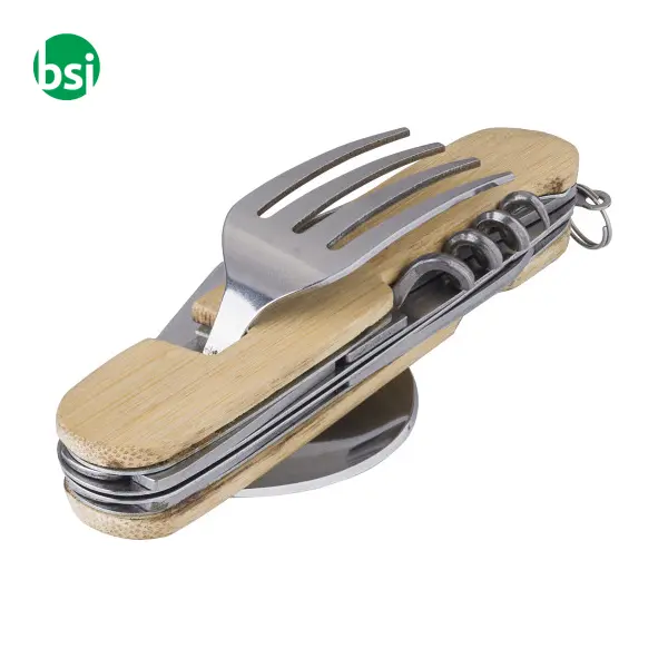 Set di posate multifunzionali in bamboo Ainsley -  1