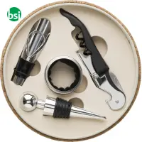 Set vino in sughero con 4 accessori Milana