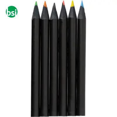 Set 6 matite colorate in legno con rifiniture in - Immagine 4