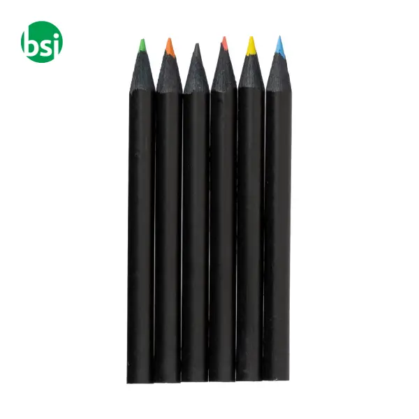 Set 6 matite colorate in legno con rifiniture in -  4