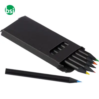 Set 6 matite colorate in legno con rifiniture in - Immagine 5