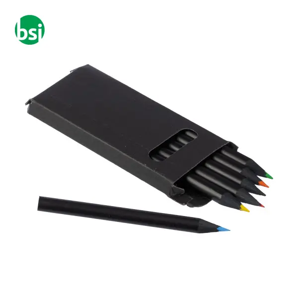 Set 6 matite colorate in legno con rifiniture in -  5