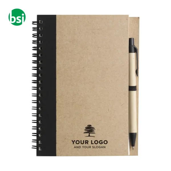 Taccuino in carta riciclata e penna a sfera Stella -  3