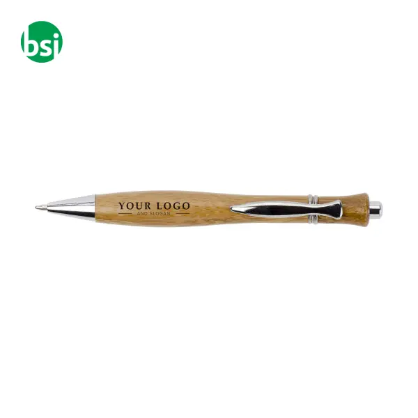 Penna a sfera in legno personalizzabile Meera -  4