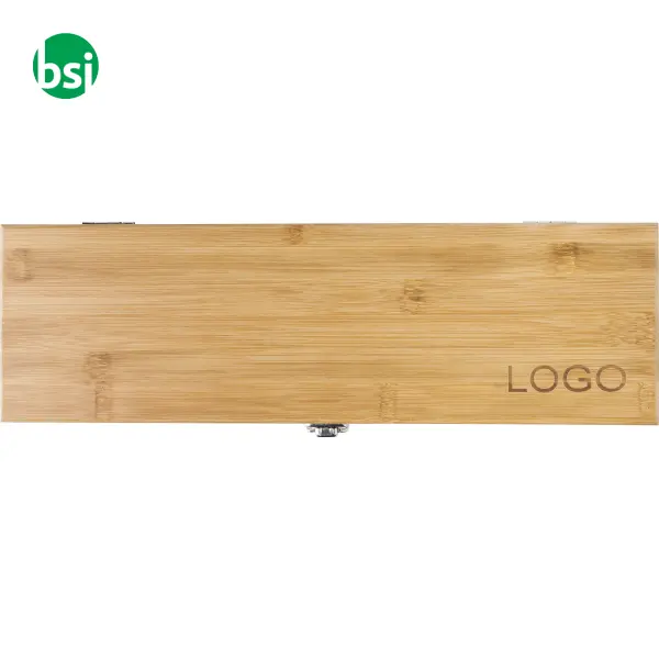 Set vino in bamboo ed acciaio inox Gareth -  8