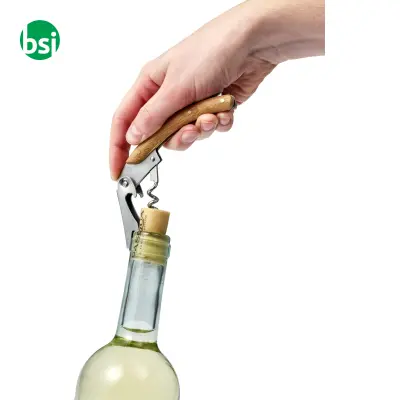 Set vino in bamboo ed acciaio inox Gareth - Immagine 7