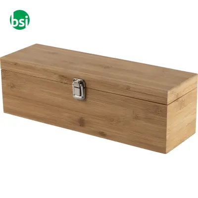 Set vino in bamboo ed acciaio inox Gareth - Immagine 2