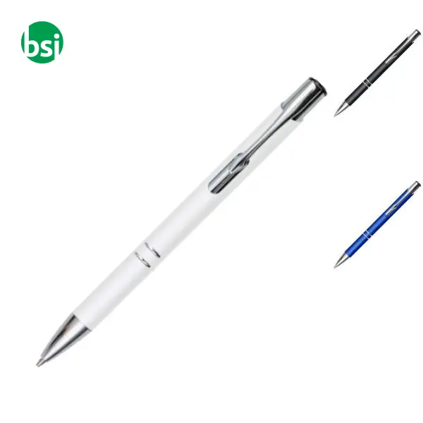 Penna a sfera in alluminio con strato gommoso Yvette -  1