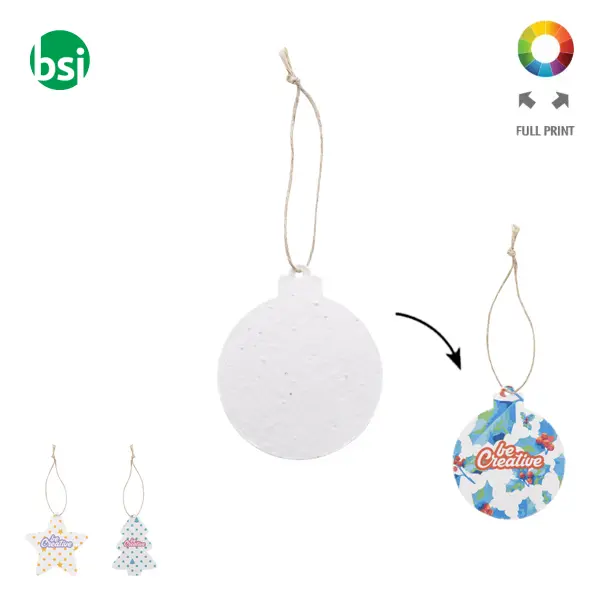 Ornamento natalizio in carta di semi rotondo CREAJUL SEED -  1