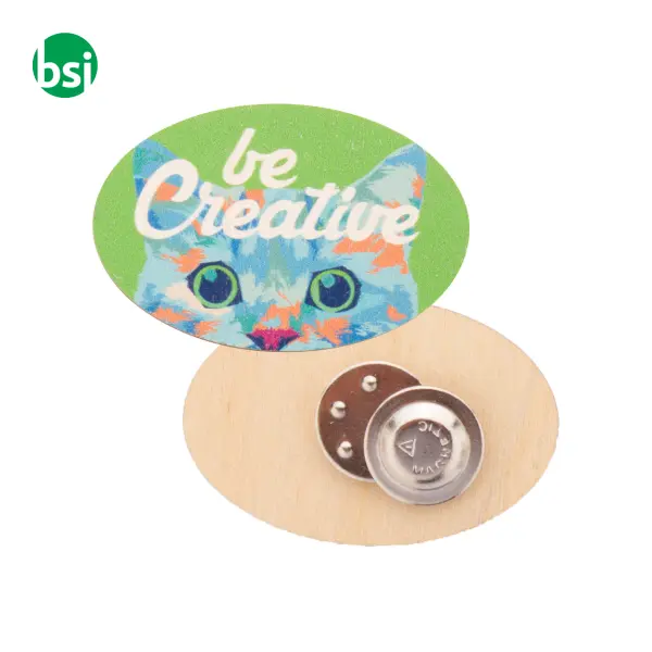 Spilla Magnetica In Legno Stampa Fullcolor WooBadge -  23