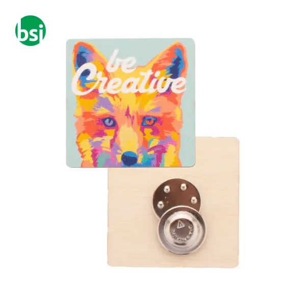 Spilla Magnetica In Legno Stampa Fullcolor WooBadge -  24