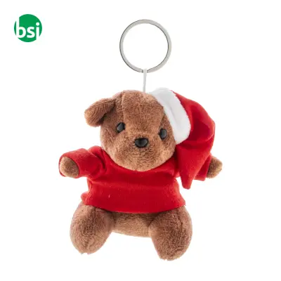 Portachiavi natalizio con orsetto in peluche JULNALLE