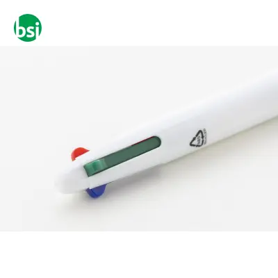 Penna a sfera in plastica riciclata 4 colori QUATTRO - Immagine 4