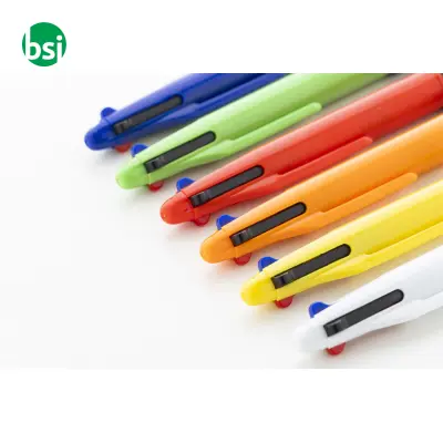 Penna a sfera in plastica riciclata 4 colori QUATTRO - Immagine 6