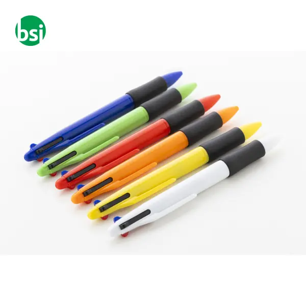 Penna a sfera in plastica riciclata 4 colori QUATTRO -  7