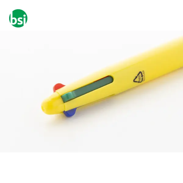 Penna a sfera in plastica riciclata 4 colori QUATTRO -  10