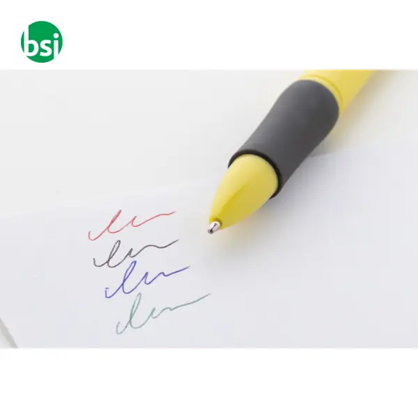 Penna a sfera in plastica riciclata 4 colori QUATTRO -  11