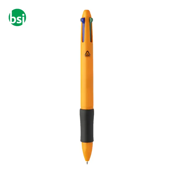 Penna a sfera in plastica riciclata 4 colori QUATTRO -  12