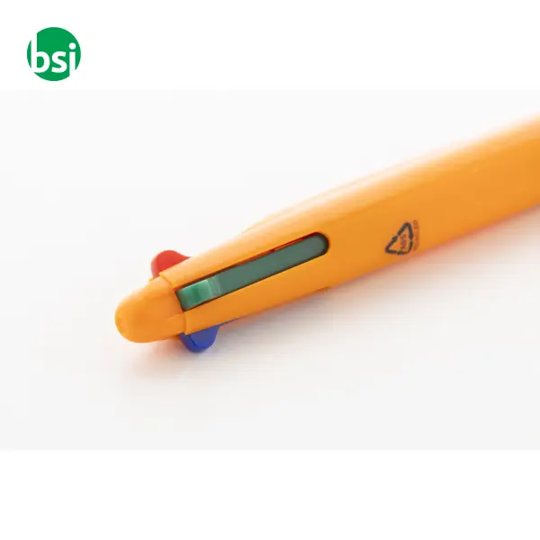 Penna a sfera in plastica riciclata 4 colori QUATTRO -  14