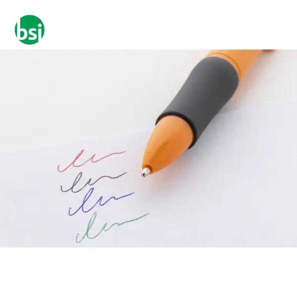 Penna a sfera in plastica riciclata 4 colori QUATTRO -  15