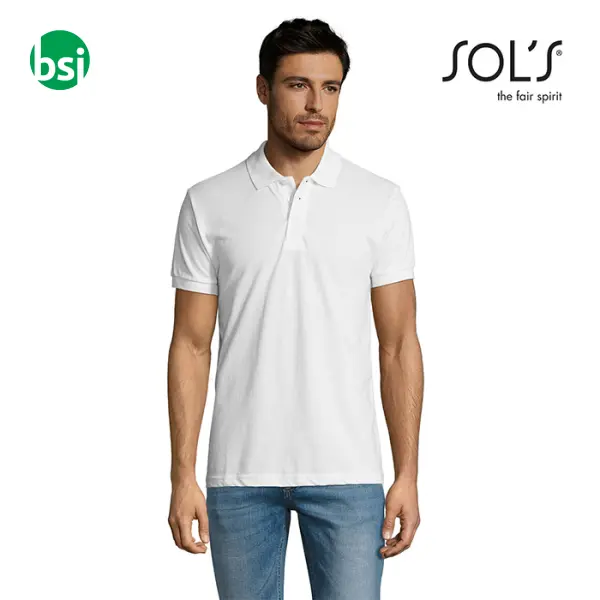 Polo bianca da uomo personalizzabile PRIME Sol's -  1