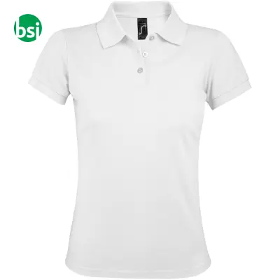 Polo bianca da donna con stampa logo PRIME Sol's - Immagine 2