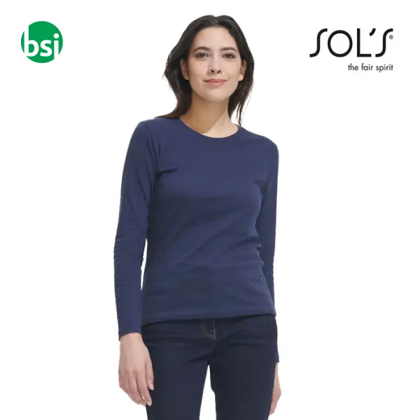 T-shirt donna con stampa logo IMPERIAL LSL Sol's -  1