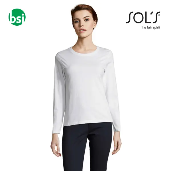 Magliette bianche da donna con stampa IMPERIAL LSL Sol's -  1