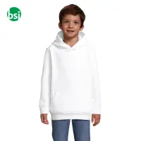 Felpa bianca bambini con stampa logo CONDOR Sol's