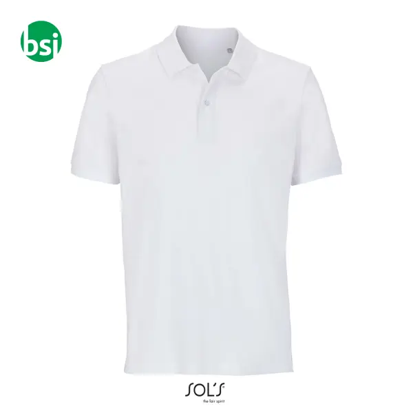 Polo bianca personalizzabile con stampa logo PEGASE -  2
