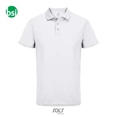 Polo bianca unisex con stampa logo PITCHER Sol's - Immagine 2