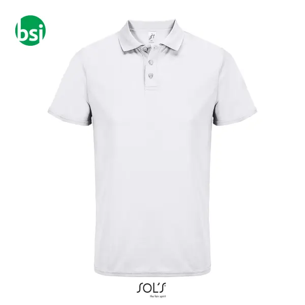 Polo bianca unisex con stampa logo PITCHER Sol's -  2