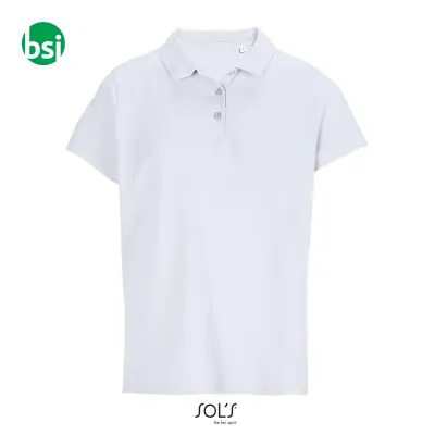Polo bianca da donna personalizzata con logo PULSE Sol's - Immagine 2