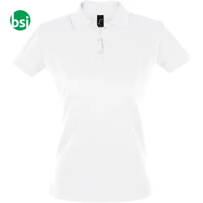 Polo bianca da donna con stampa logo PERFECT Sol's - Immagine 2