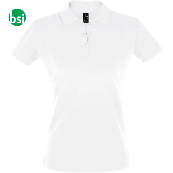 Polo bianca da donna con stampa logo PERFECT Sol's -  2