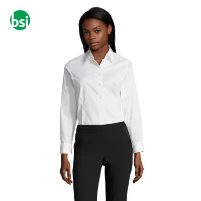 Camicia bianca da donna con stampa logo EDEN Sol's - Immagine 2