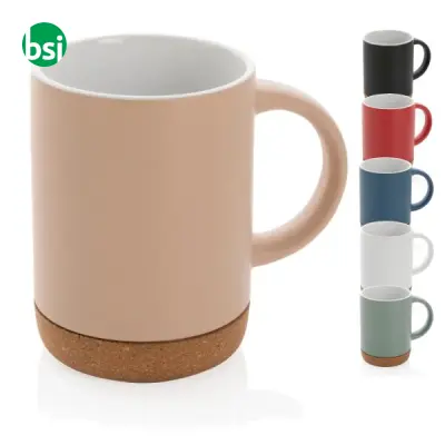 Tazza in ceramica con base in sughero