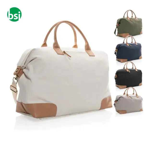 Borsa weekend in canvas riciclato personalizzata Impact 40L -  1