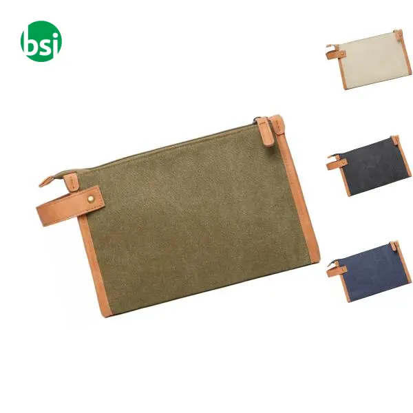 Cosmetic bag VINGA Bosler in canvas riciclato GRS -  1