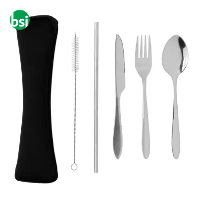 Posate riutilizzabili set 4 pezzi in acciaio - Immagine 3