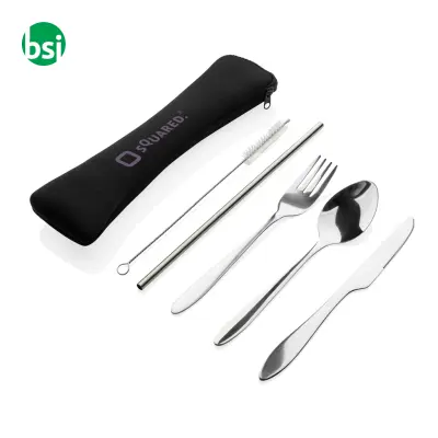 Posate riutilizzabili set 4 pezzi in acciaio - Immagine 4