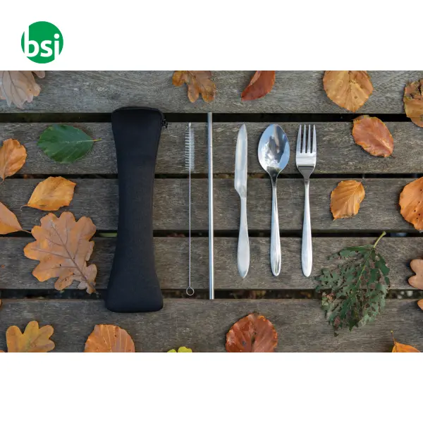 Posate riutilizzabili set 4 pezzi in acciaio -  5