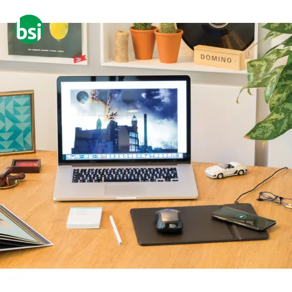 Tappetino mouse personalizzato con ricarica wireless 5W -  10