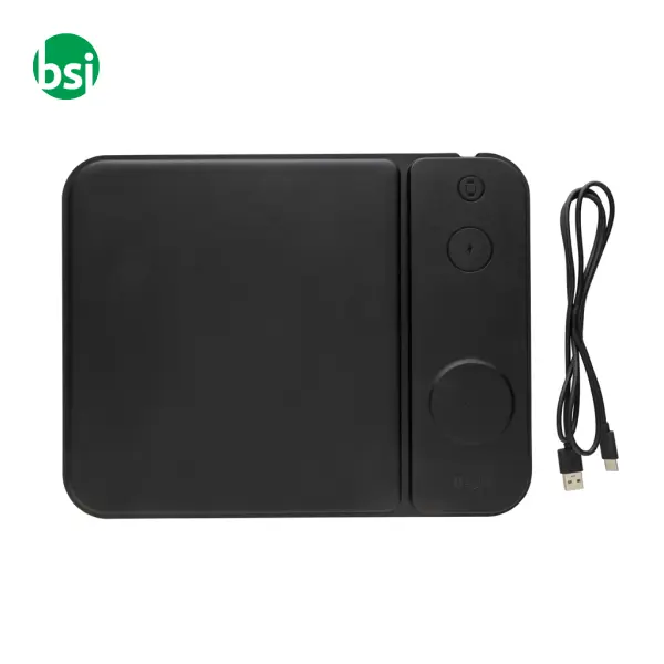 Tappetino mouse 3in1 con ricarica wireless 15W in rPET -  6