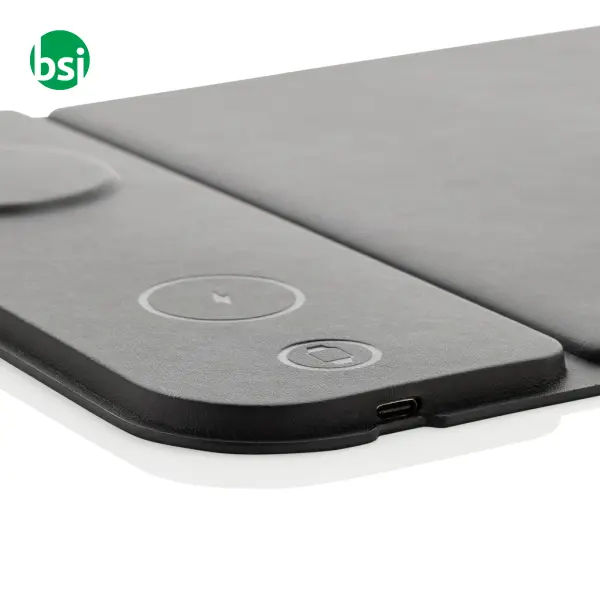 Tappetino mouse 3in1 con ricarica wireless 15W in rPET -  5