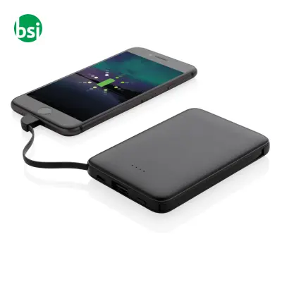 Powerbank tascabile 5.000 mAh con cavi integrati - Immagine 3