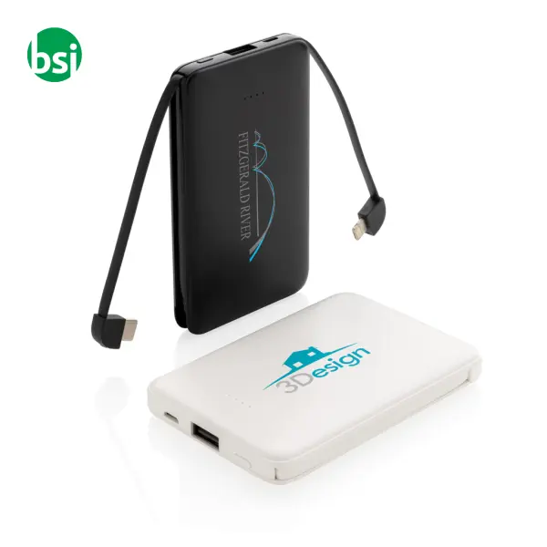Powerbank tascabile 5.000 mAh con cavi integrati -  9