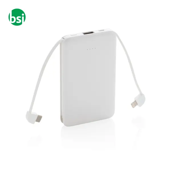 Powerbank tascabile 5.000 mAh con cavi integrati -  12