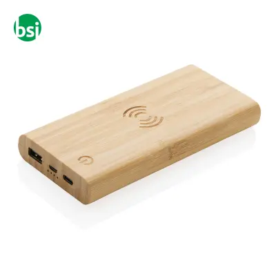 Powerbank wireless 8000 mAh 5W in bamboo - Immagine 2